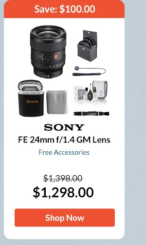 Sony FE 24mm f/1.4 GM Lens   Free Accessories