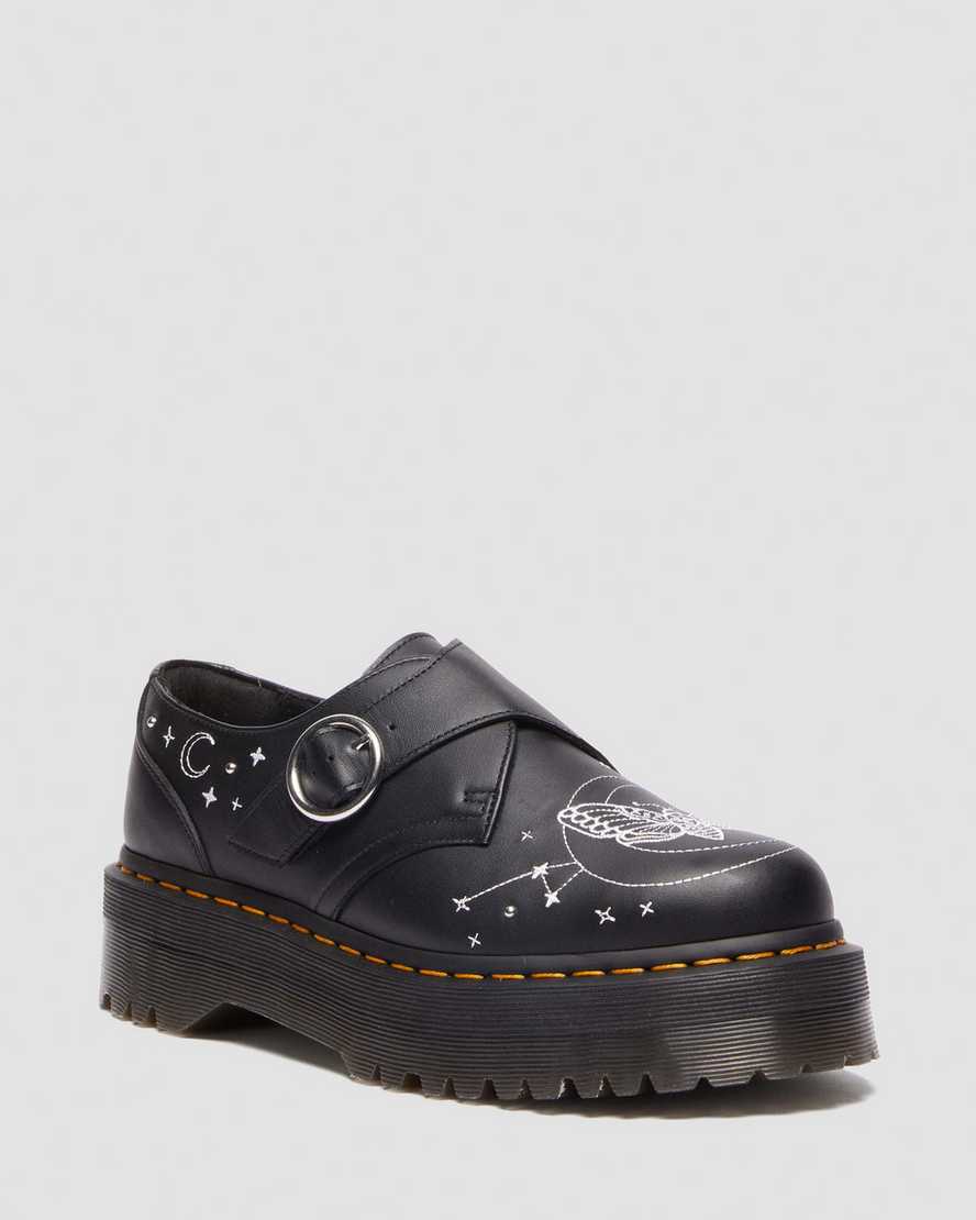 Image of Monk Celestial Moth Leather Platform Shoes
