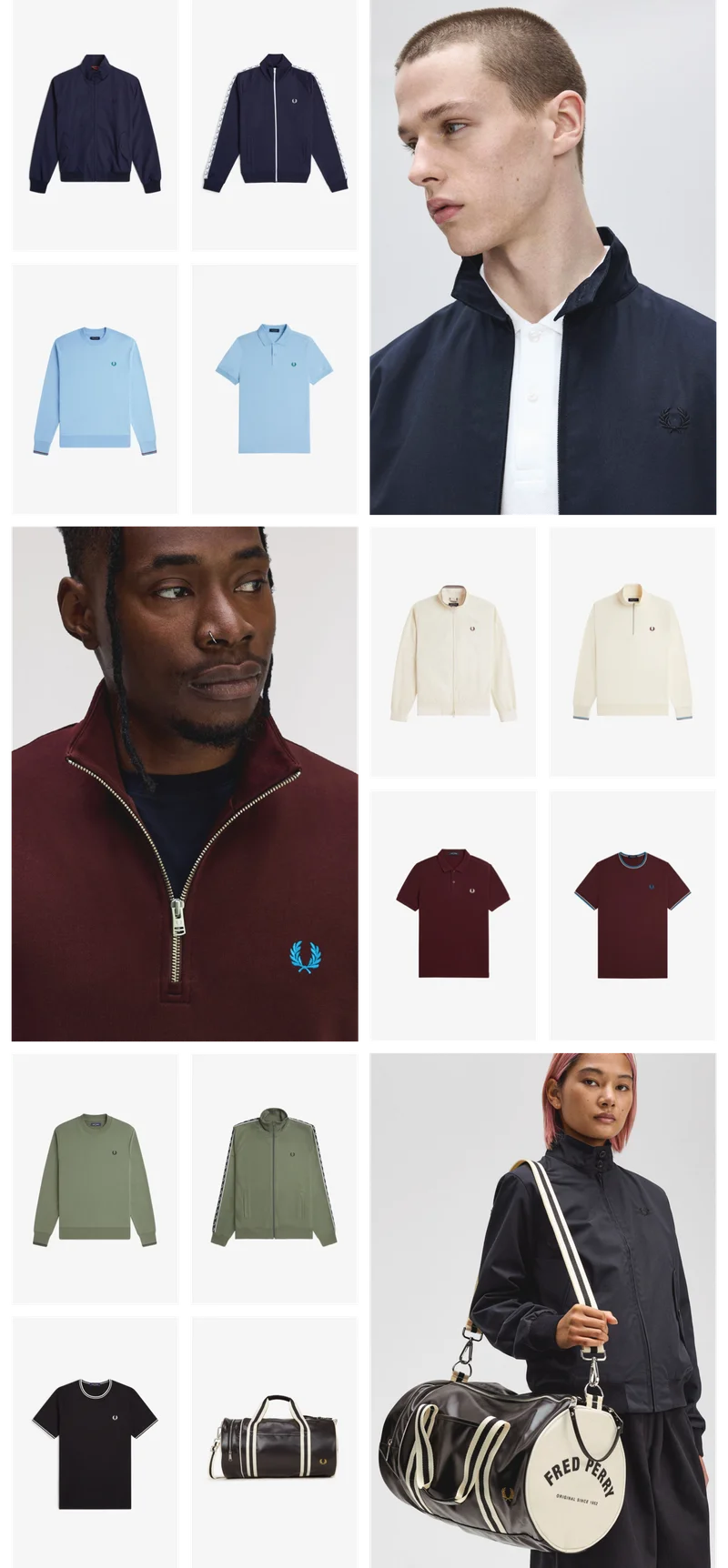 A selection of Fred Perry Baseline pieces