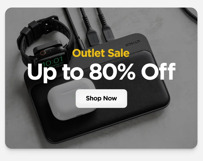 Get up to 80% off on Outles Sale. Featuring Base One Max charging Apple Watch and AirPods.