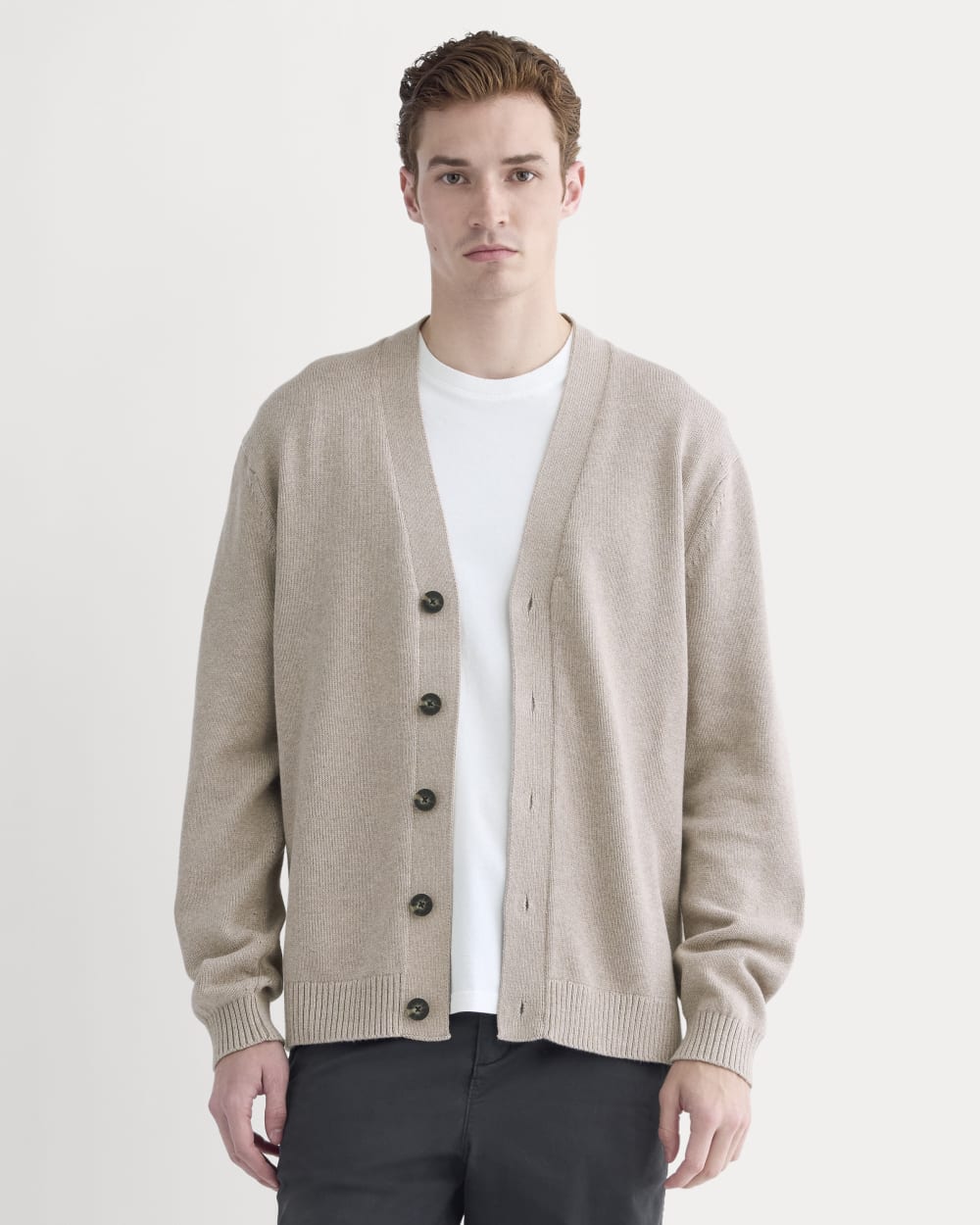 Image of The Classic Cardigan in Everyday Cotton | Heathered Oatmeal