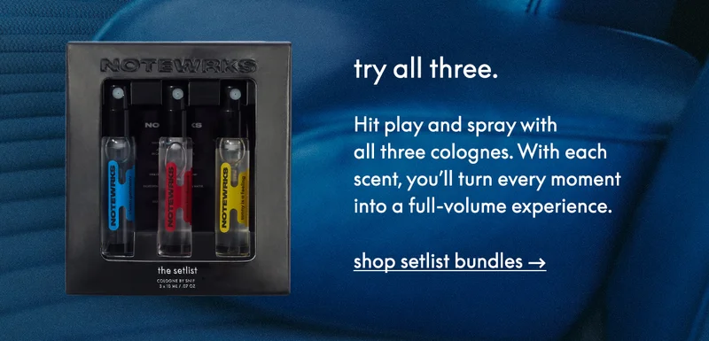 try all three. Hit play and spray with travel sizes of all three colognes. With each scent, you’ll turn every moment into a full-volume experience.