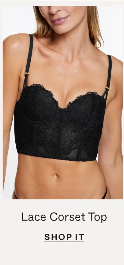 Lace Corset Top in Black