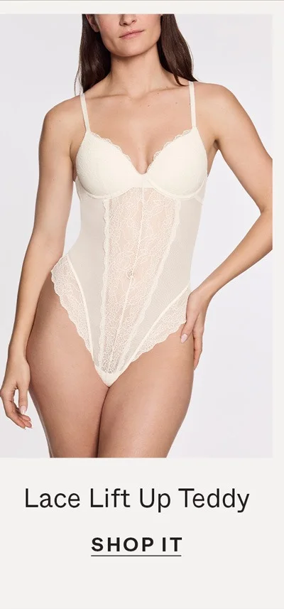 Lace Lift Up Teddy in Ecru