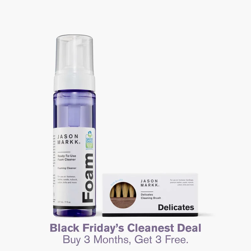 The Ready-To-Use Bundle makes sneaker care effortless. Featuring our Ready-To-Use Foam, pre-mixed for a powerful yet gentle clean, and the Delicates Cleaning Brush, designed for soft scrubbing on delicate materials, this duo is perfect for quick touch-ups or delicate cleans. Safe on all materials and easy to use—just pump, scrub, and wipe.