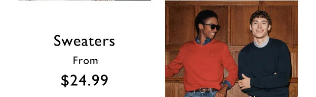 Sweaters starting at $24.99
