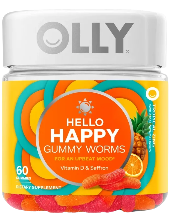Image of Olly Hello Happy Gummy Worm Supplements with Vitamin D