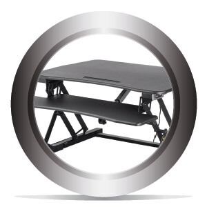 Workstream by Monoprice Electric Height Adjustable Sit-Stand Workstation Desk Converter, 36in