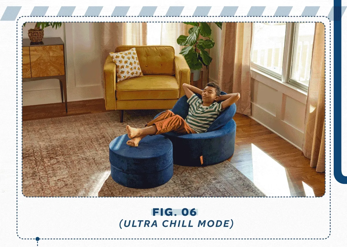 Chunk in different modes: ultra chill mode, ball pit mode, floor is lava mode, and slapjack mode.