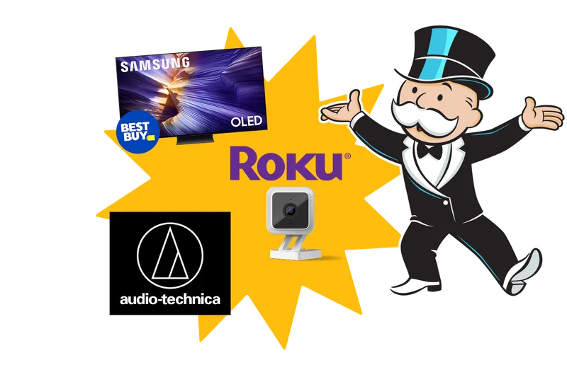 From Samsung, Best Buy, Roku and more. Mr. Monopoly with arms wide open.