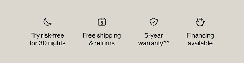 Try risk-free for 30 nights | Free shipping & returns | 5-year warranty