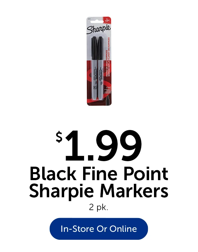 Black Fine Point Sharpie Markers - 2 pk.