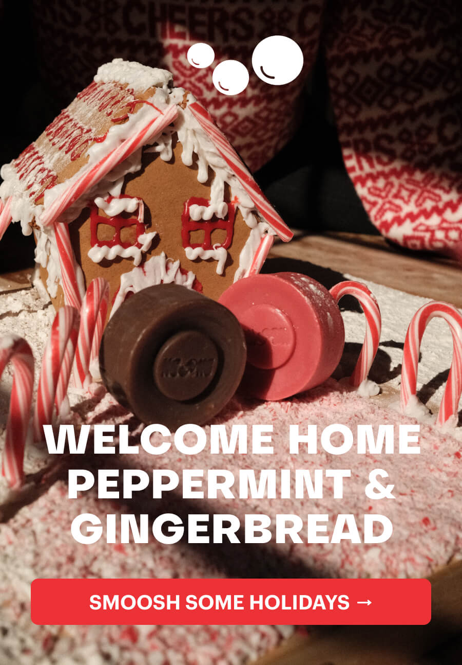 Welcome home peppermint and gingerbread! A gingerbread house and two smoosh bars