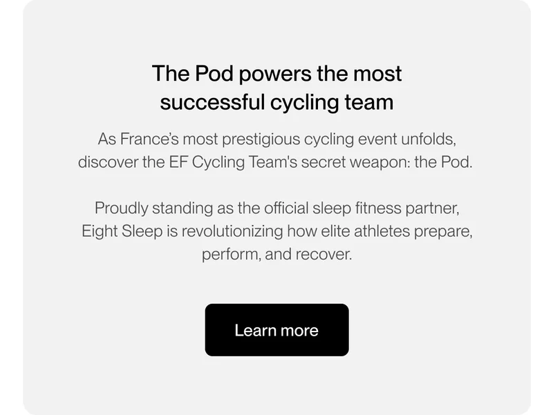 The Pod powers the most successful cycling team