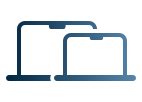 Two MacBook glyphs showing size