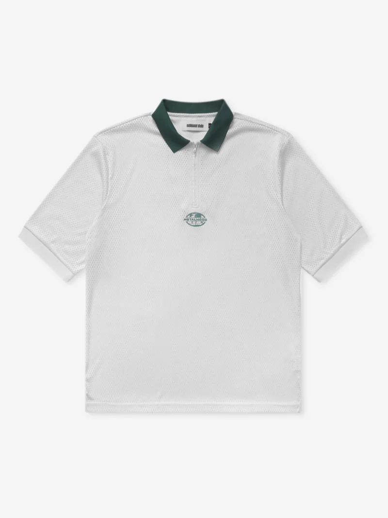 Image of Metalwood Quarter Zip Jersey Polo - Natural