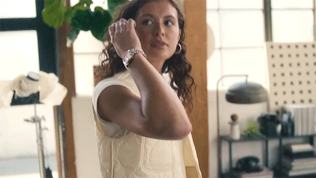 Video clip of a woman wearing a pink dial TSUYOSA 37mm