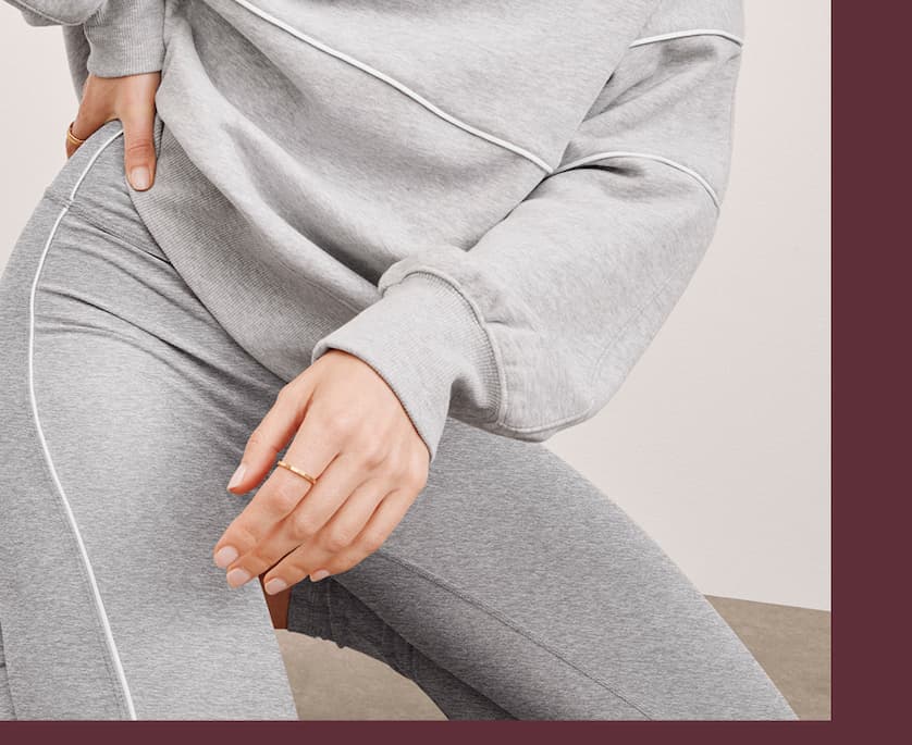 LuxeFleece Piper Oversized Sweatshirt in Light Heather Gray