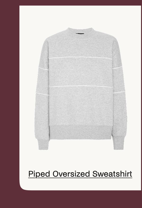 LuxeFleece Piper Oversized Sweatshirt in Light Heather Gray