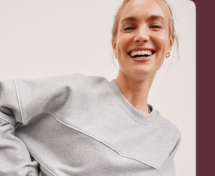 LuxeFleece Piper Oversized Sweatshirt in Light Heather Gray