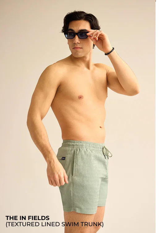 Textured Lined Swim Trunk: The In Fields