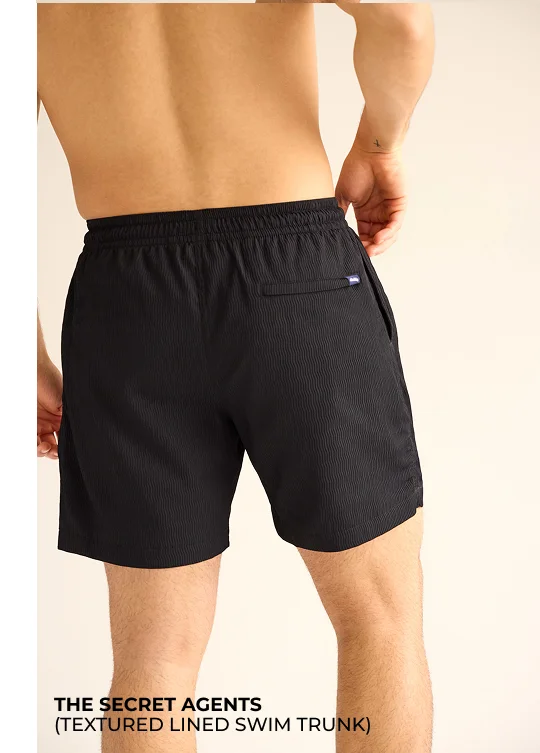 Textured Lined Swim Trunk: The Secret Agents
