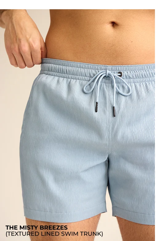 Textured Lined Swim Trunk: The Misty Breezes