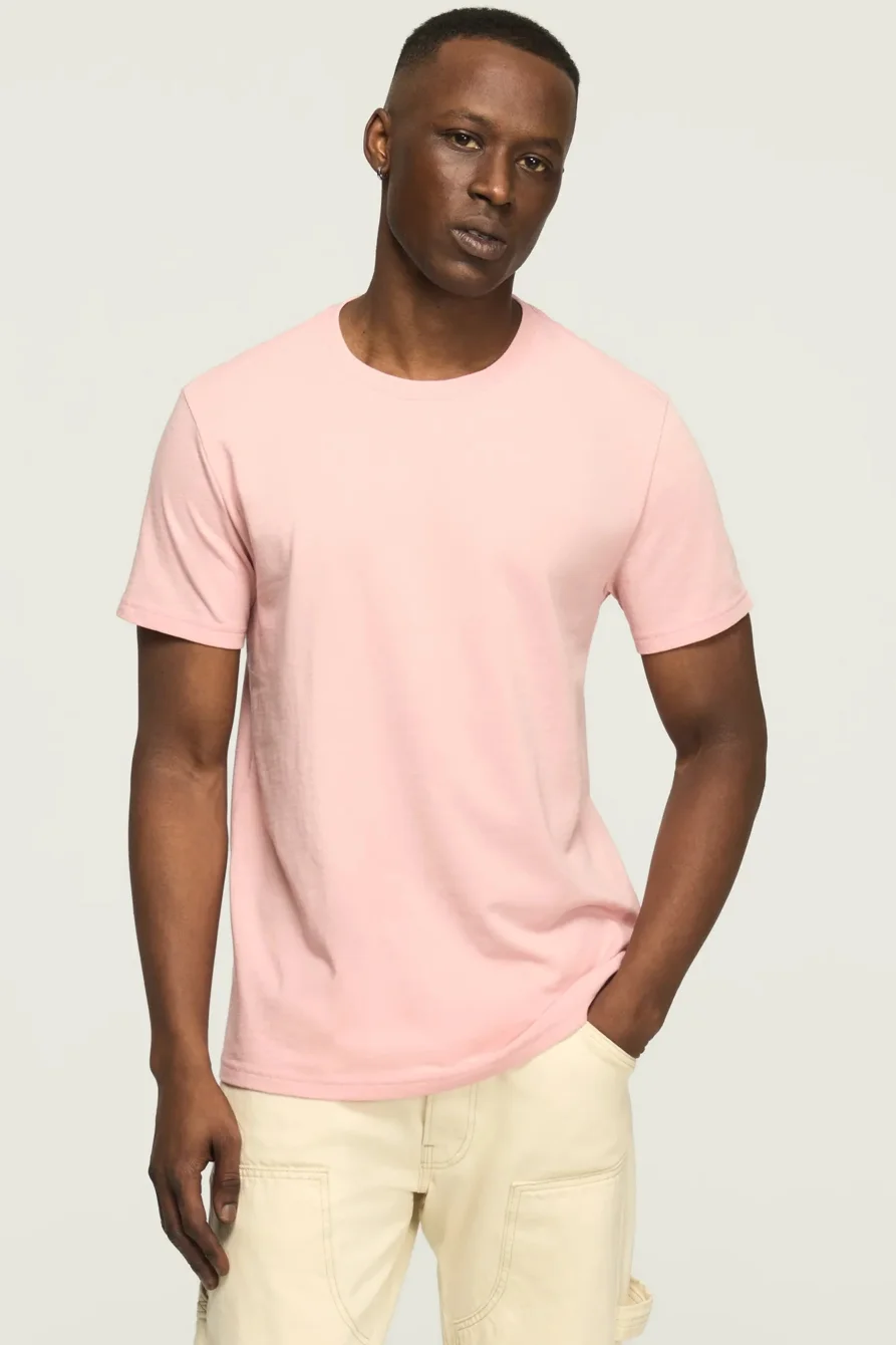 Image of Lucky Brand Venice Burnout Crew Neck Tee - Men's Clothing Tops Shirts Tee Graphic T Shirts in Cumin
