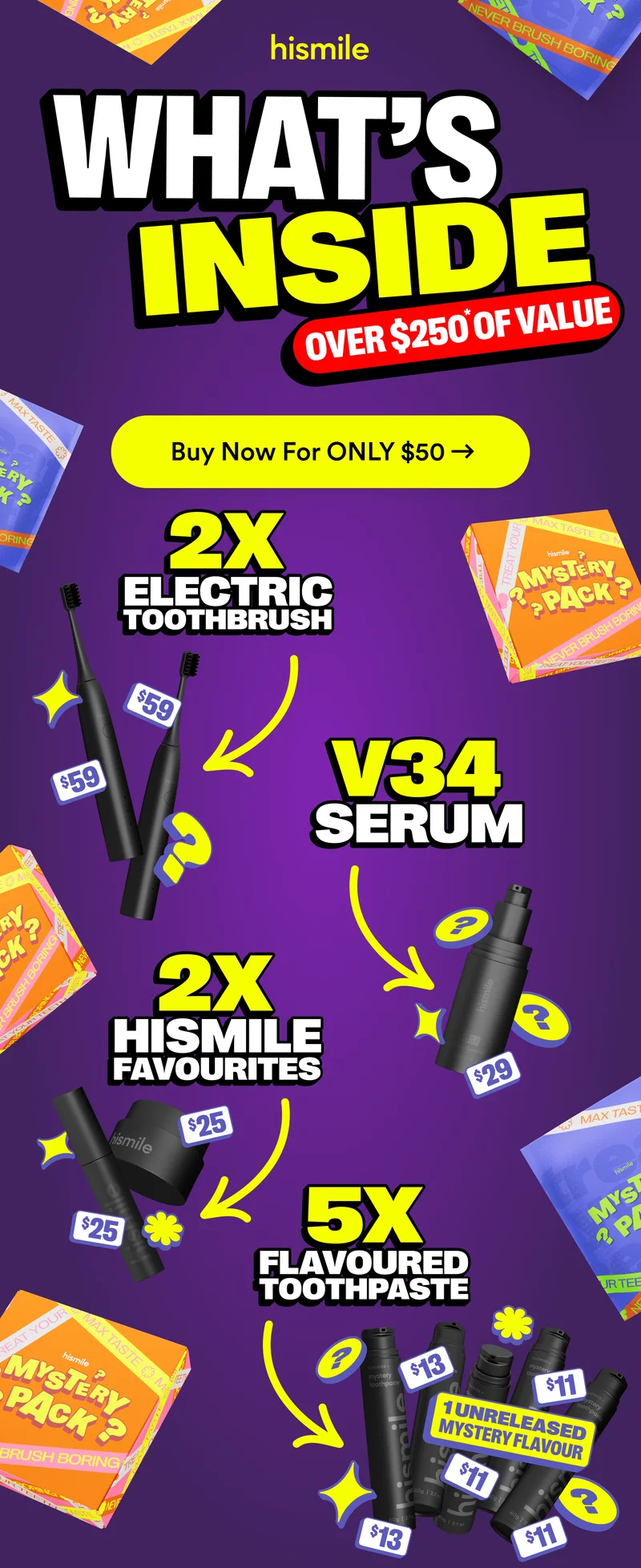 WHAT'S INSIDE. OVER $250* OF VALUE. Buy Now for ONLY $50.