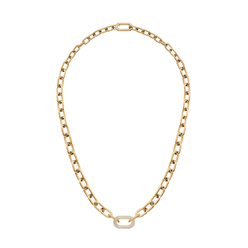Image of Crystal Link Necklace Gold