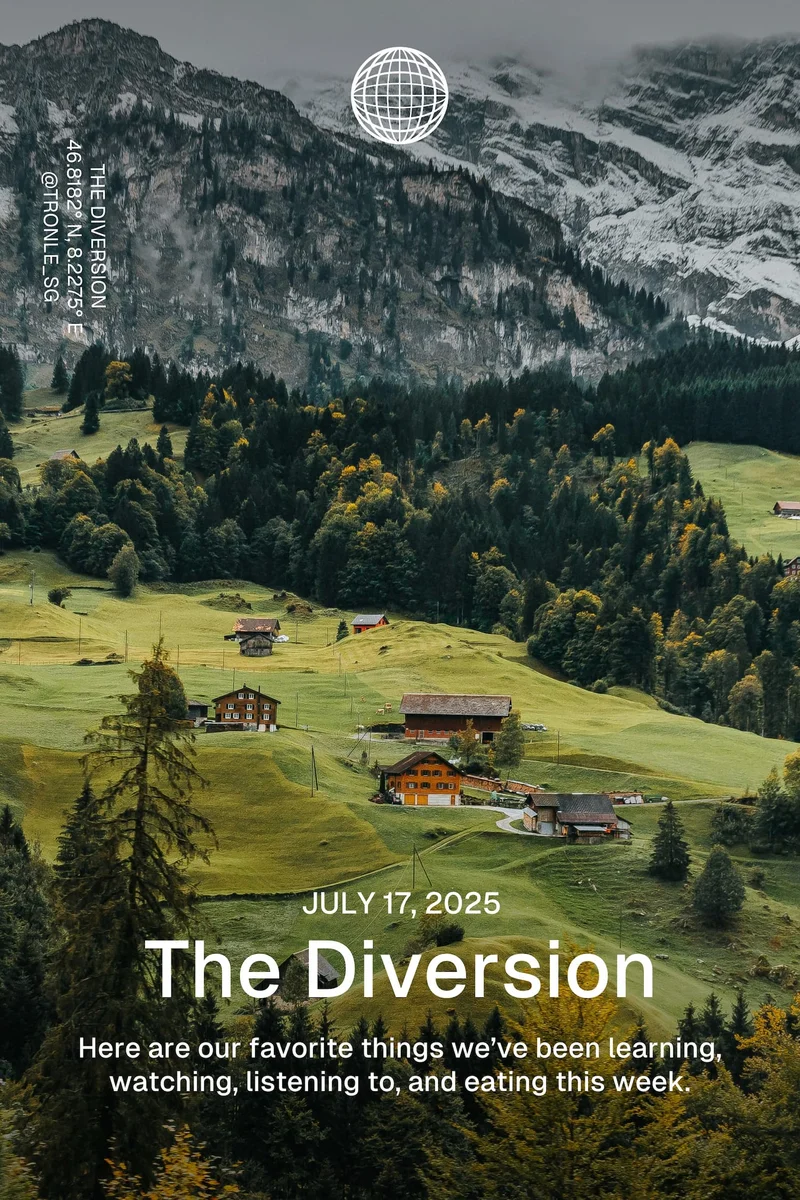 Western Rise: July 17, 2025 - The Diversion - Here are our favorite things we’ve been learning, watching, listening to, and eating this week.Western Rise: July 11, 2024 - The Diversion - Here are our favorite things we’ve been learning, watching, listening to, and eating this week.
