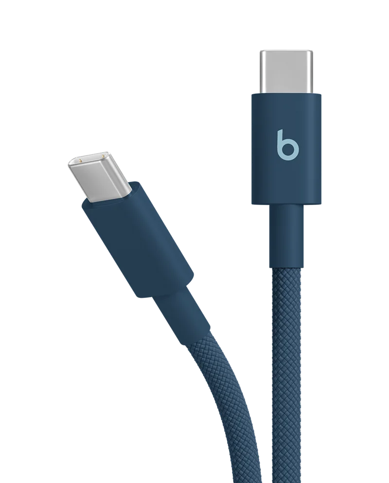 Beats USB-C to USB-C Woven Cable shown in Nitro Navy.