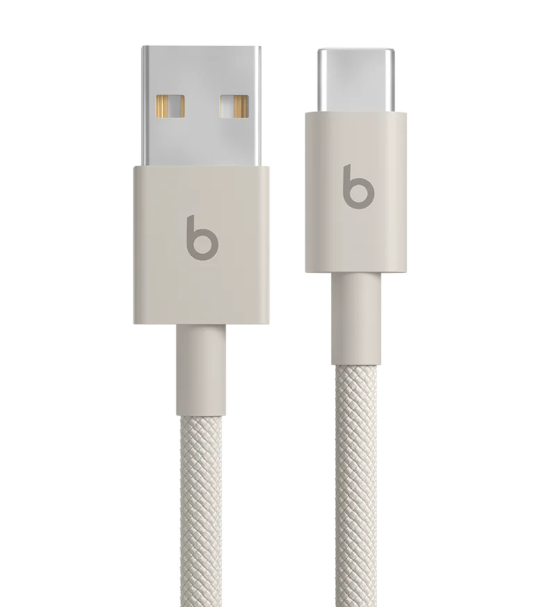 Beats USB-A to USB-C Woven Cable shown in Surge Stone.