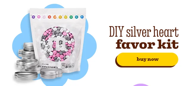DIY SILVER HEART FAVOR KIT