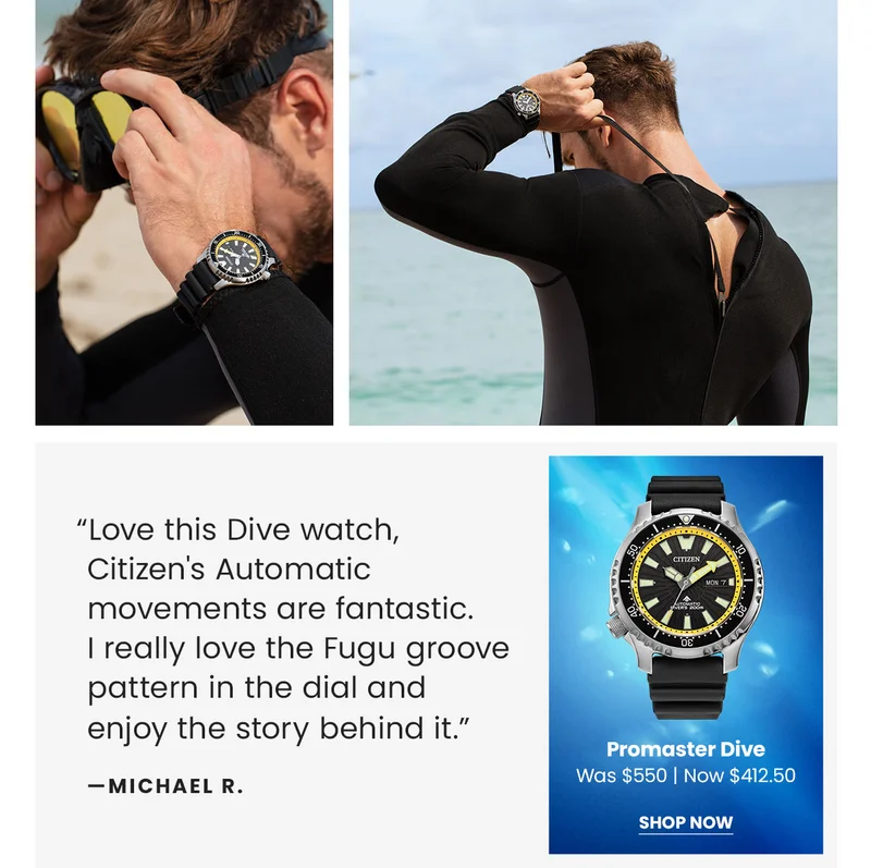 Man wearing a Dive Automatic watch