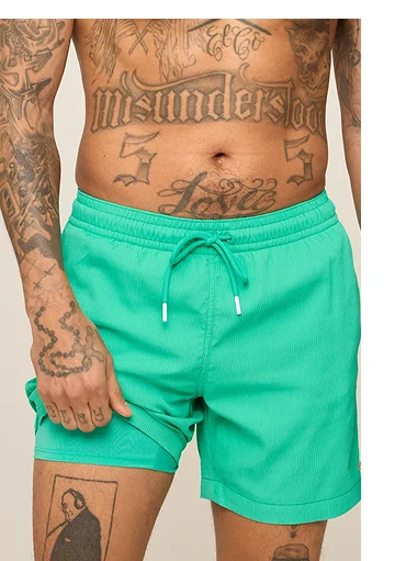 Lined Textured Swim Trunk: The Real Teals 5.5"