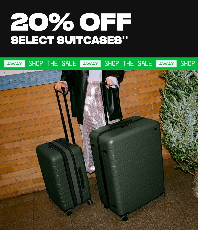 20% OFF SELECT SUITCASES**