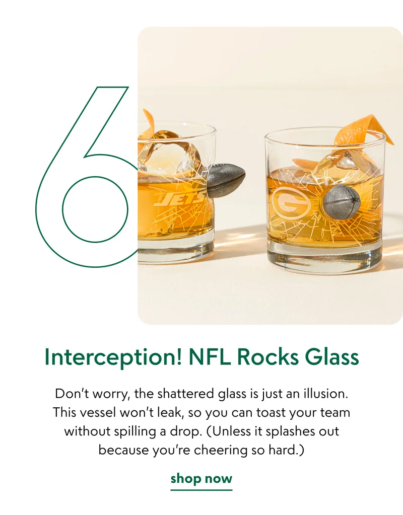 Interception! NFL Rocks Glass