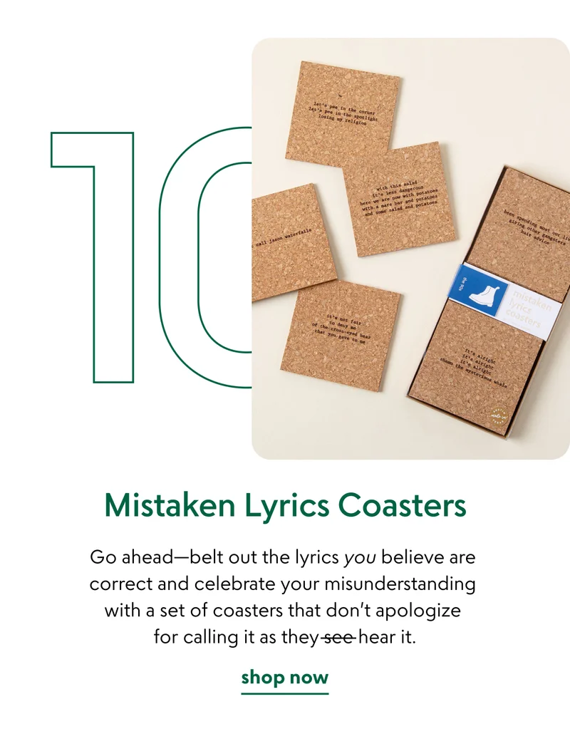 Mistaken Lyrics Coasters