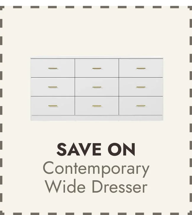 Contemporary 9-Drawer Wide Dresser