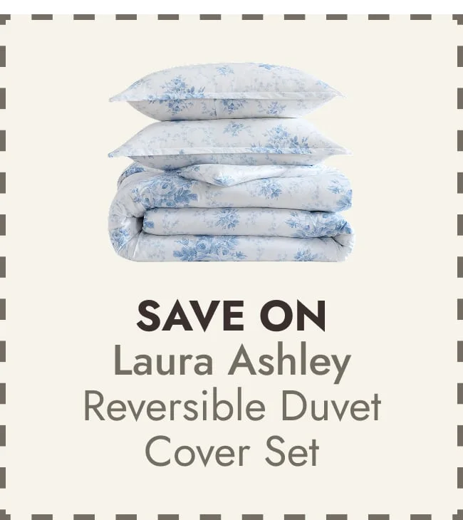 Laura Ashley Sophia Cotton Reversible Blue Duvet Cover Set