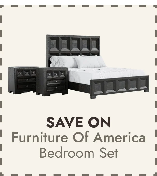 Furniture of America Durem Modern Classic 3-Piece Solid Wood Panel Bedroom Set with 3-Drawer Nightstand