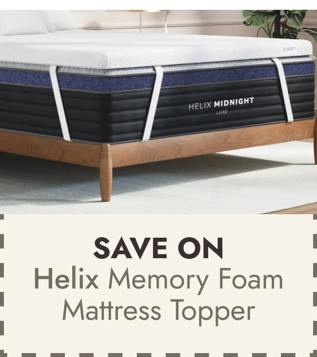 Helix Premium Memory Foam Mattress Topper with GlacioTex, Plush