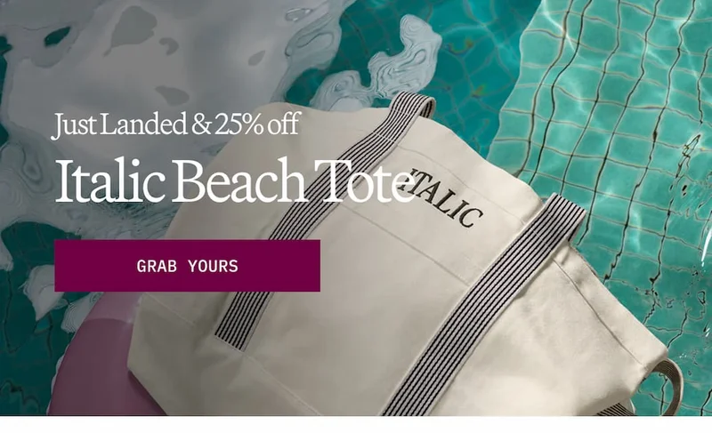 Just Landed &25% off Italic Beach ToteTALIC GRAB YOURS