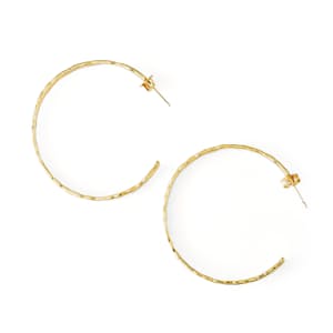 Women's Thin Hammered Gold Hoop Earrings