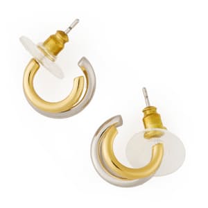 Women's Two Tone Hoop Earrings