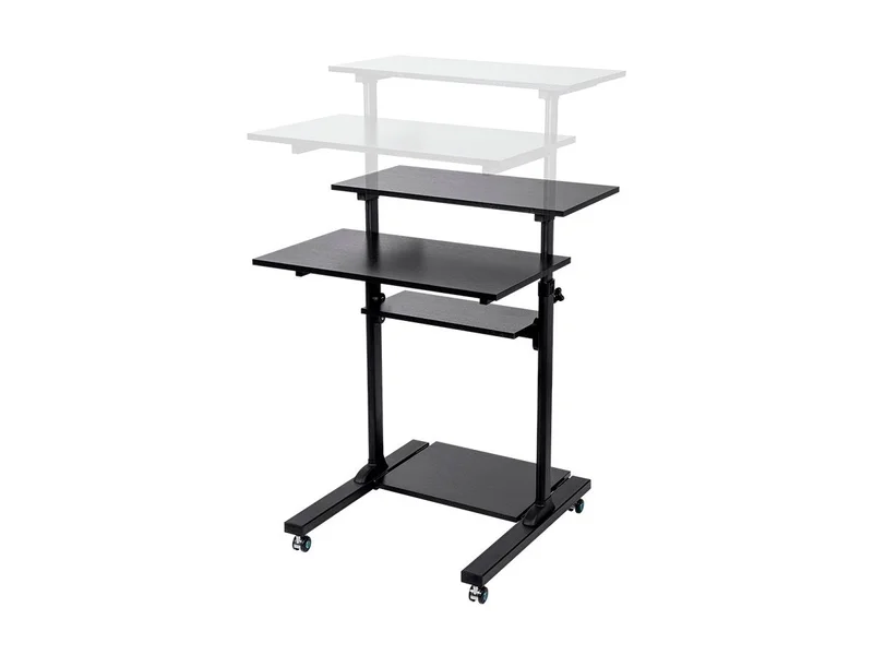 Height Adjustable PC Workstation Cart for Sit-Stand