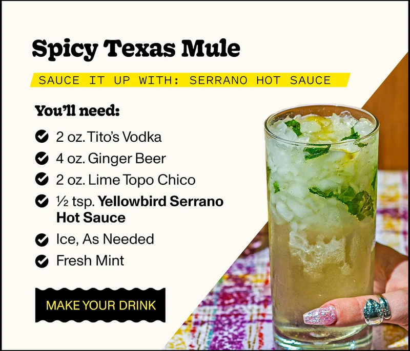 Spicy Texas Mule - Sauce it up with: Serrano Hot Sauce - Make Your Drink
