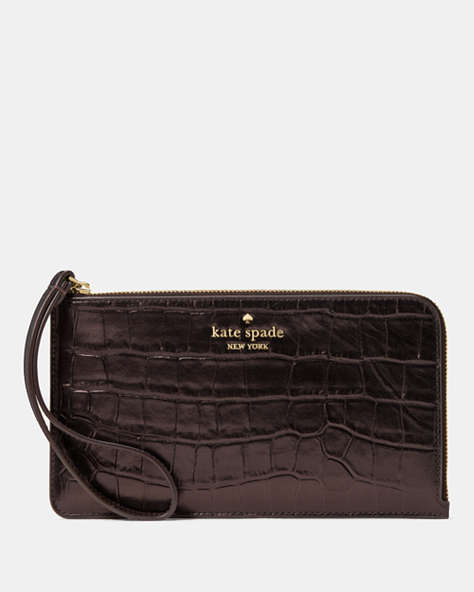 Lucy Croc Embossed Medium L-Zip Wristlet
