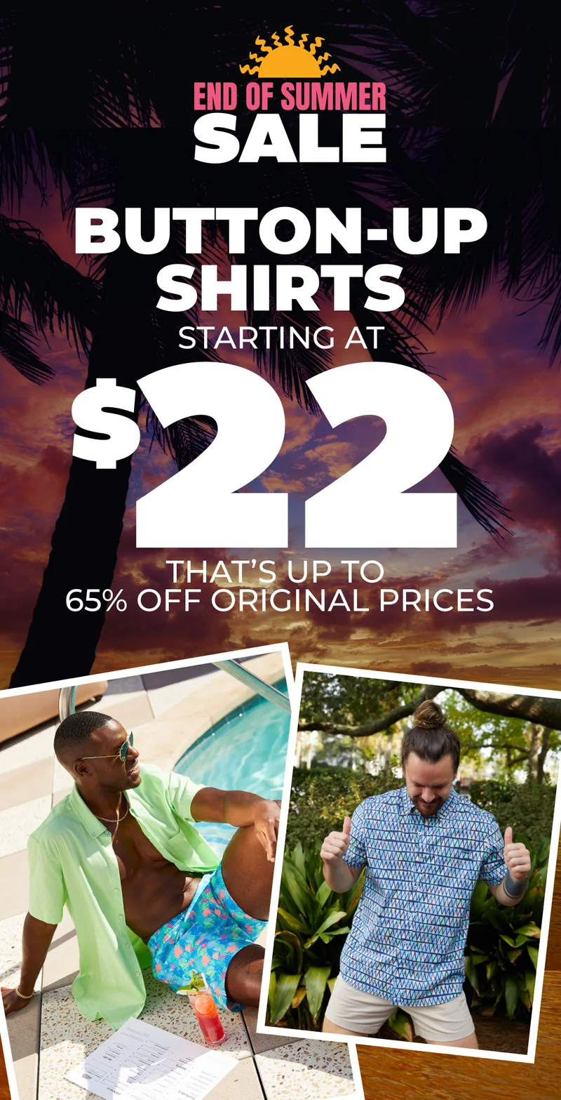 UP TO 65% OFF SELECT BUTTON-UP SHIRTS